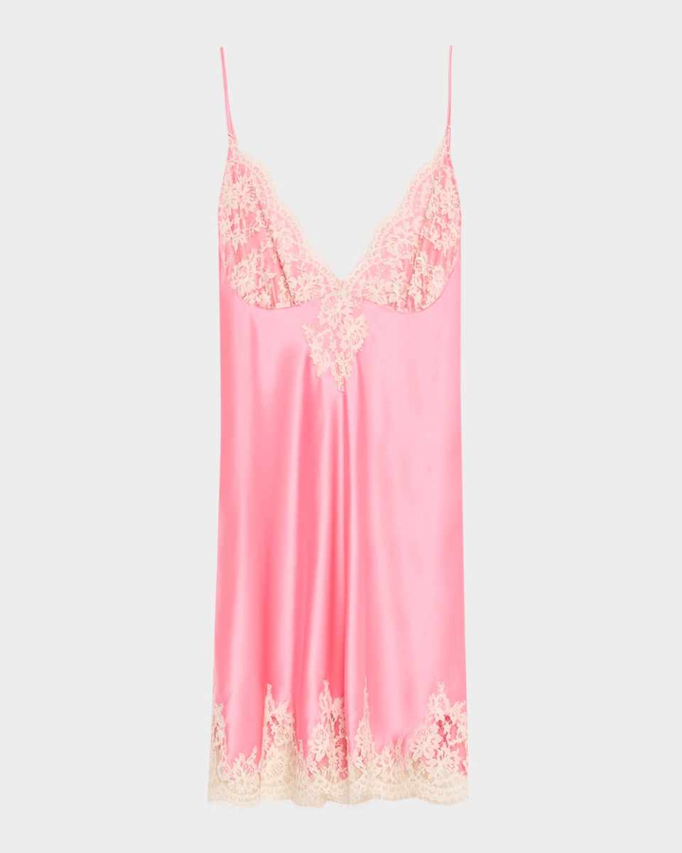 Gazebo Lace-Trim Silk Chemis